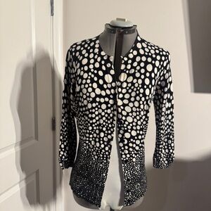 Polka Dot Black and White Women's Cardigan